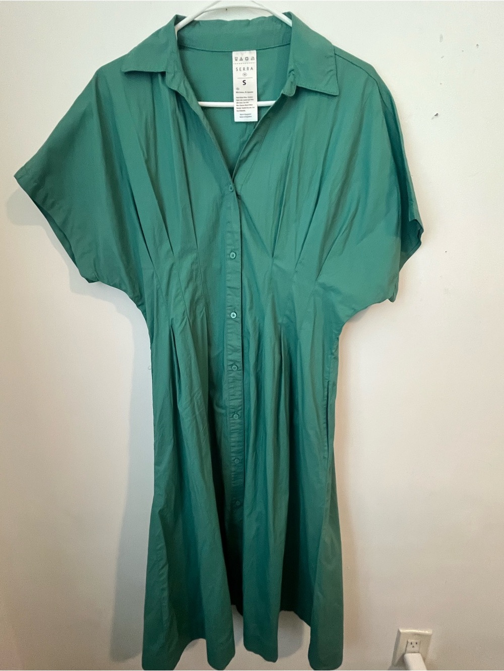 NWOT Teal Short-Sleeve Shirt Dress